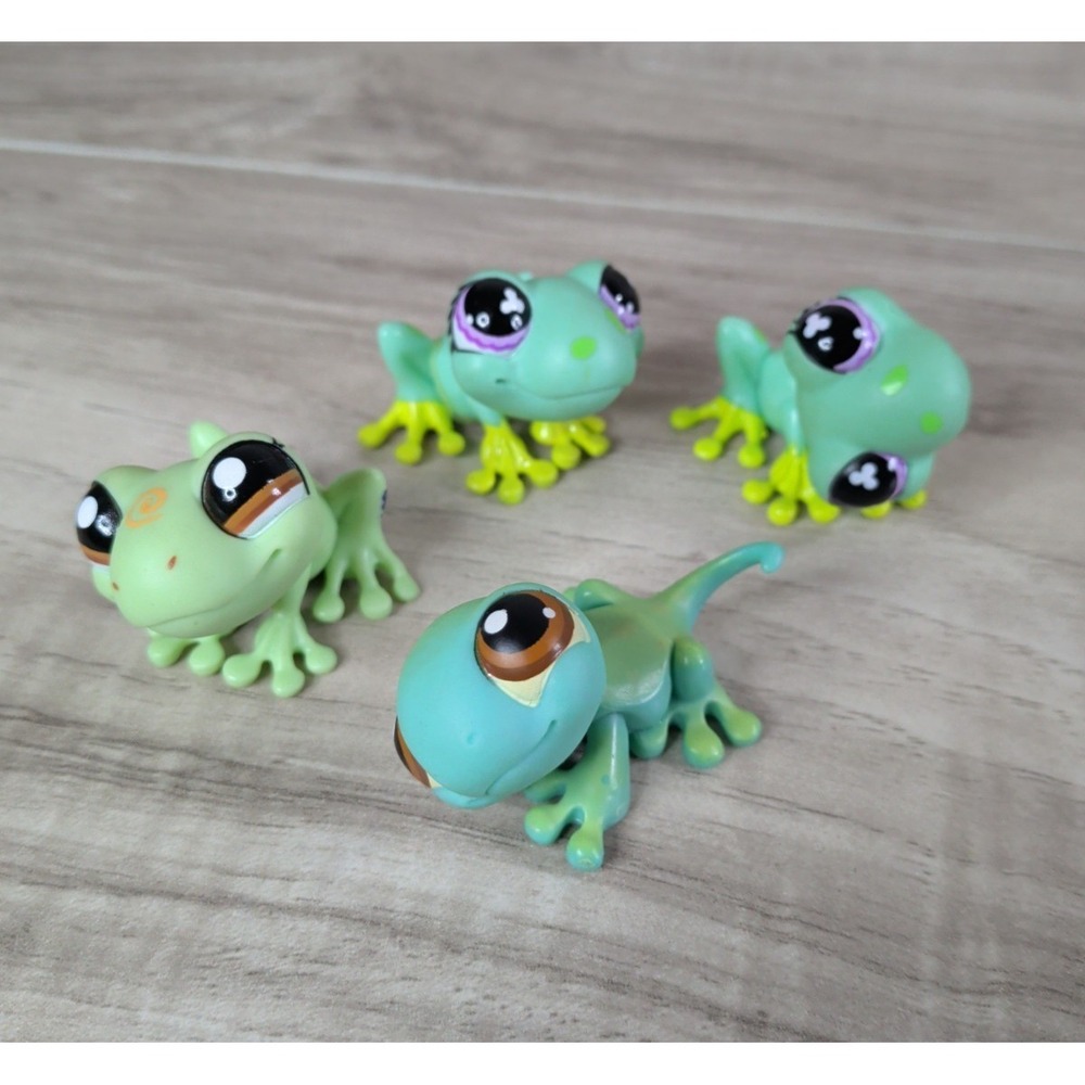 LPS Littlest Pet Shop Green Gecko LOT OF 4